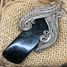 New Zealand Pounamu (Greenstone) Pendant Wrapped in Sterling Silver