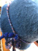 100% Wool Felted Hat - Blue with Art Yarn band