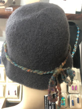 100% Wool Felted Hat - Grey with Art Yarn band