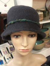 100% Wool Felted Hat - Grey with Art Yarn band