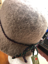 100% Wool Felted Hat - Beige with Art yarn band