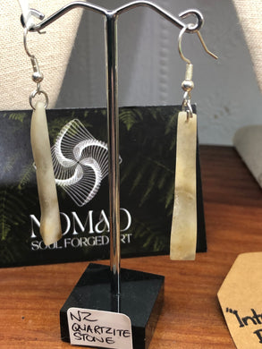 Sterling Silver Hand Carved New Zealand Quartzite Stone Earrings