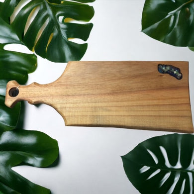 Rimu Cutting Board - Resin Paua shell inlay