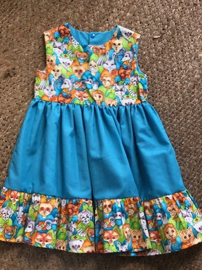 Girls Summer Dress - Animial Print - Size  4