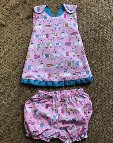Girls 2 cross over 2 piece Set - Lama - Size  1