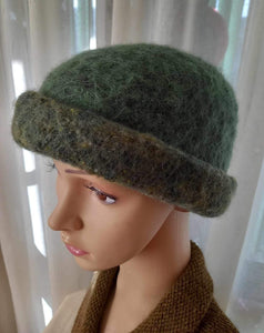 100% Wool Felted Hat - Green