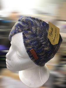 Hand Knitted Headbands- Purple and Grey