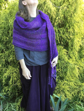 Handmade Woven Shawl - Purple