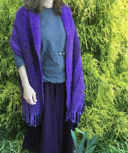 Handmade Woven Shawl - Purple
