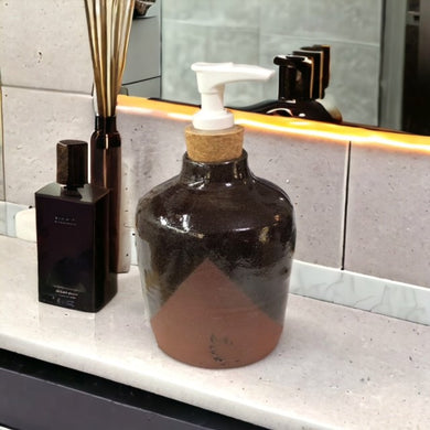 Ceramic Soap Dispenser - Dark Brown