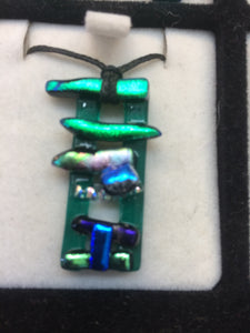 Textured Abstract dichroic  Glass Pendants