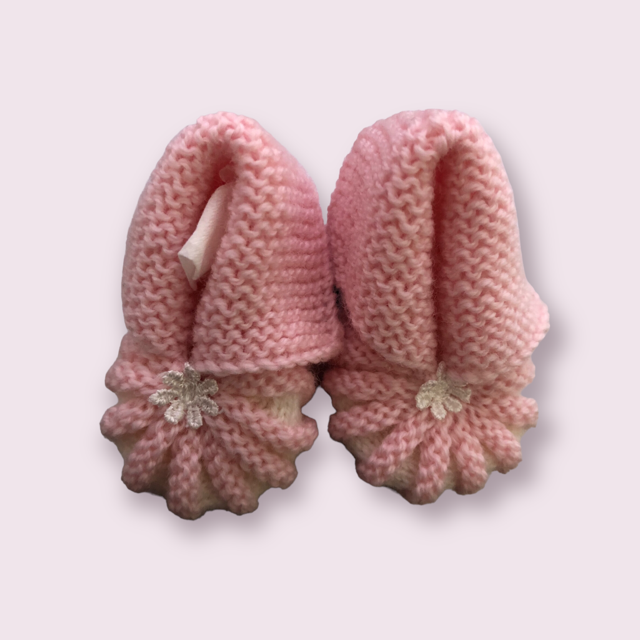 100% Wool New Born Bootie - Pink