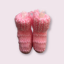 100% Wool New Born Booties - Pink