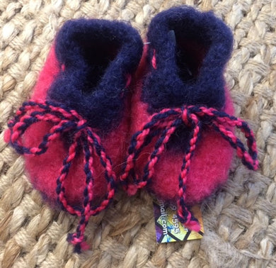 Felted Booties - Pink & Blue