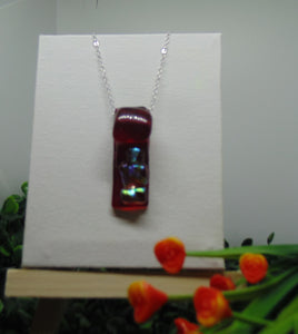 Nickel Free Silver Plated Dichoric Glass Pendant