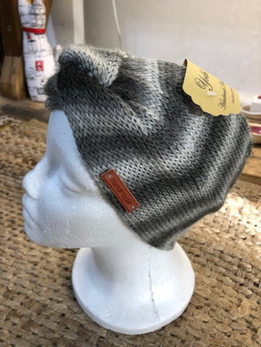 Hand Knitted Headbands- Grey & White