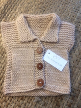 Hand Knitted Collared Vest - Beige or Cream