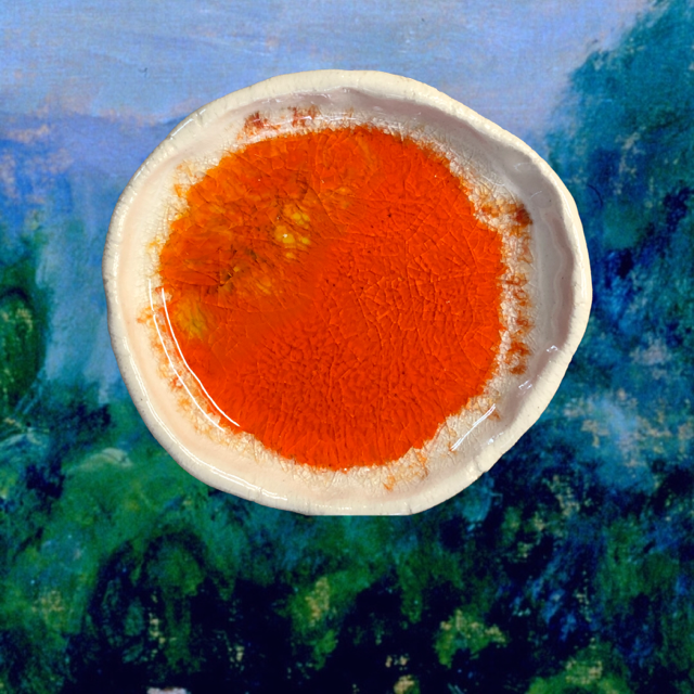 Glass Bottom Dish - Small - Orange