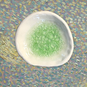 Glass Bottom Dish - Small - Lime Green