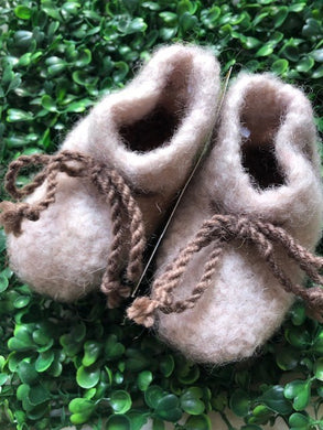 Felted Booties - Natural colour Beige