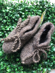 Felted Booties - Brown