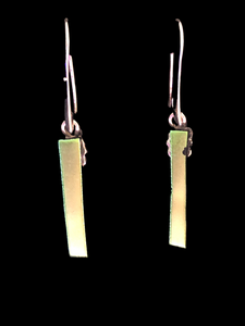 Sterling Silver Dichoric Glass Earrings - Yellow Gold