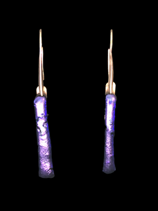 Sterling Silver Dichoric Glass Earrings - Purple 