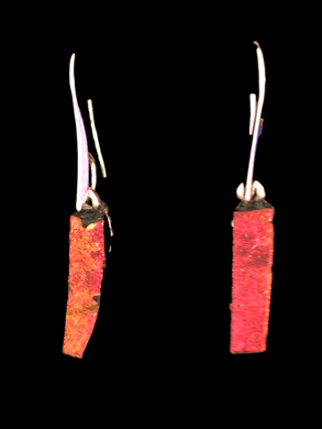 Sterling Silver Dichroic Glass - Red