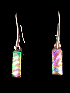 Sterling Silver Dichroic Glass - Multi Colour