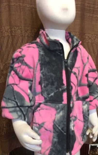 Fleece Camo Jacket - Pink