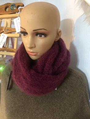 Mohair Infinity Cowel - Maroon