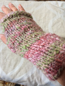 Mitts - Handspun hand dyed & knitted