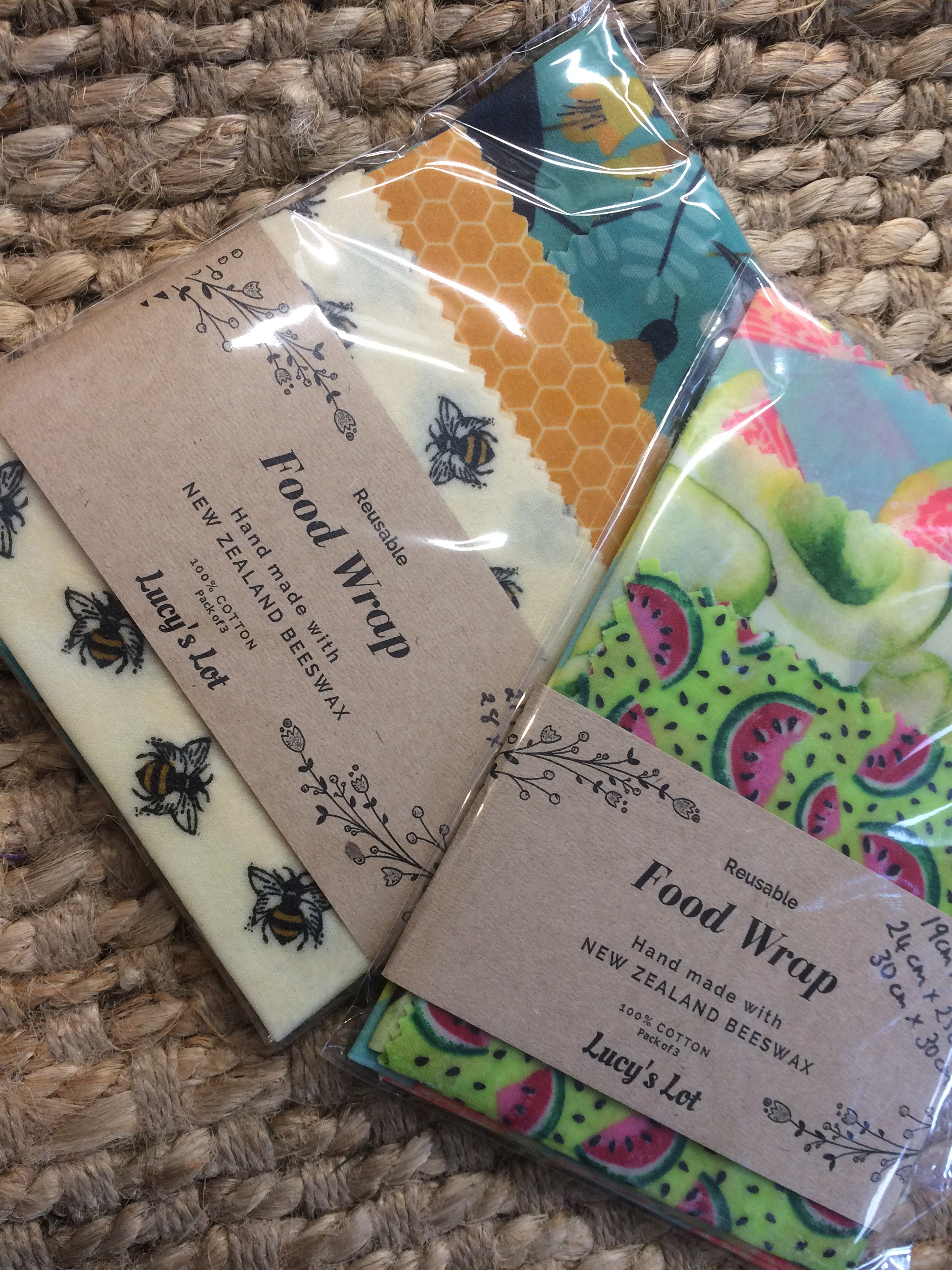 Reusable Beeswax Food Wraps- 3 Pack