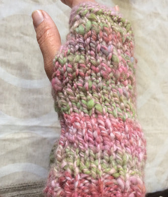Mitts - Handspun hand dyed & knitted