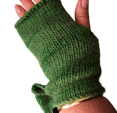 Merino Wool Mitts - Green