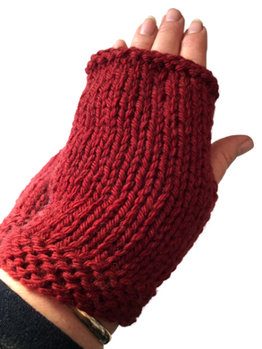 Merino Wool Mitts - Red