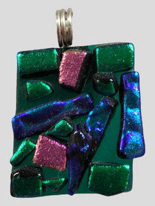 Sterling Silver Dichoric Glass Pendant