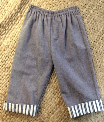 Long Pants - Grey Blue n stripes