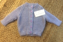 Hand knitted babies Cardigan - Pastel Purple