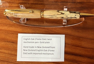 Handcrafted Pen - English Oak (Flame Oak) Timber