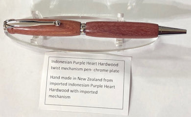 Handcrafted Pen - Purple Heart Hardwood Timber