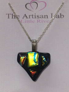 Nickel Free Silver Plated Dichroic Glass Pendant