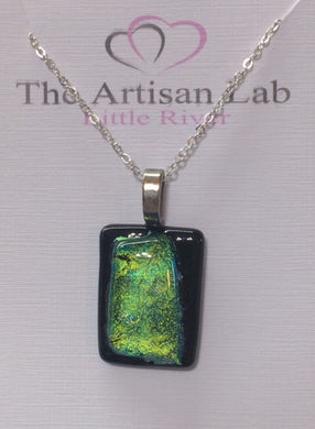 Nickel Free Silver Plated Dichoric Glass Pendant