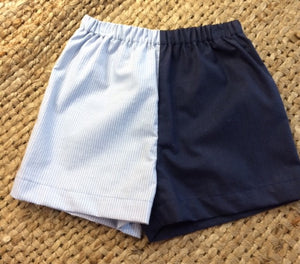 Cotton Shorts - Light Blue and Dark Blue