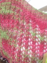 Hand Knitted Wool Vest - Pink Green